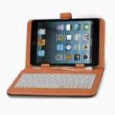 Capa para tablet na cor marrom com bluetooth e wireless.