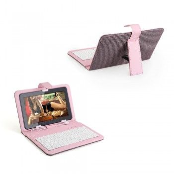 Capa para Tablet cor de Rosa 7 polegadas e com Bluetooth